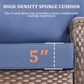Hearth and Haven Outdoor Swivel Glider Chair with Blue Cushion in Brown (Set of 2), , large