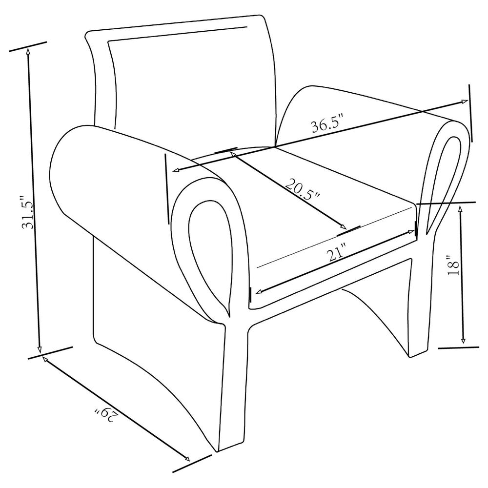 Coaster Liana Accent Armchair in Rust Orange, , large