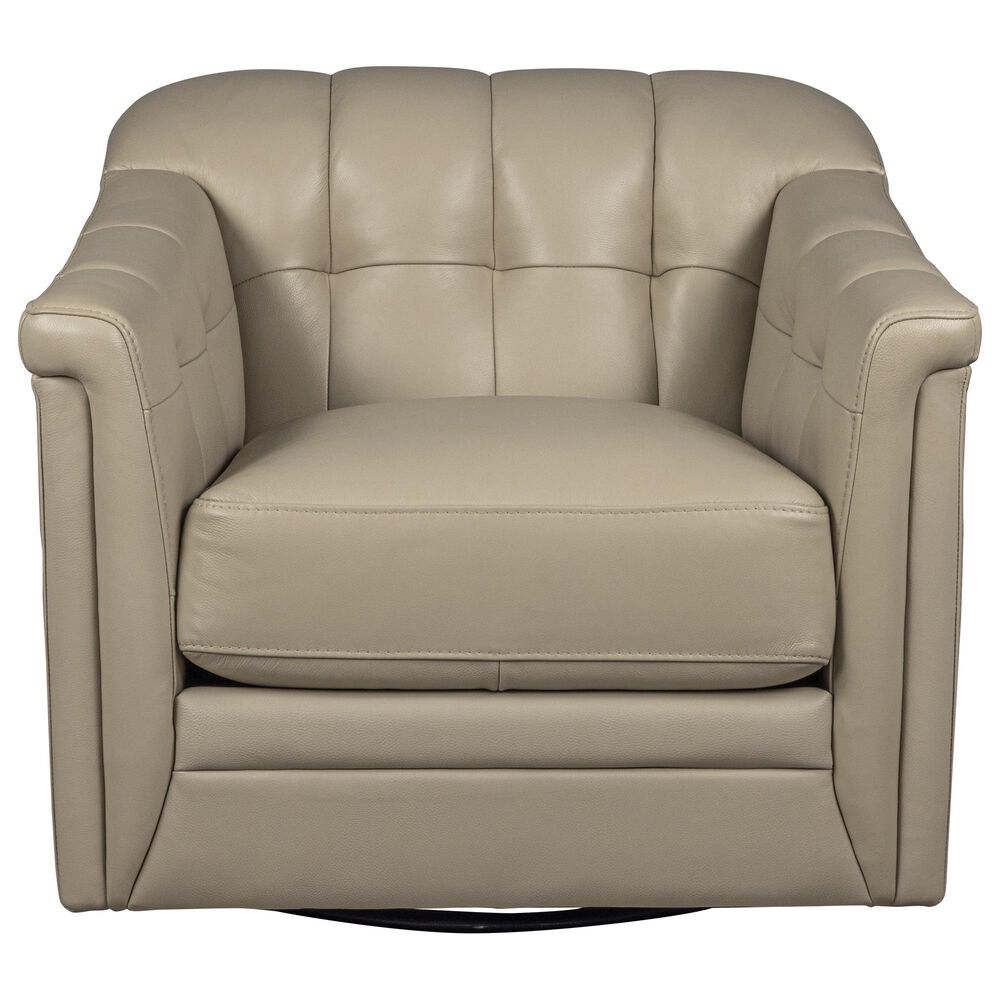 Hydeline Mingle Leather Swivel Chair in Vanilla, , large