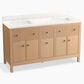Kohler Malin 60" Double Bathroom Vanity in White Oak with 3 cm White Quartz Top and Rectangular Sinks, , large