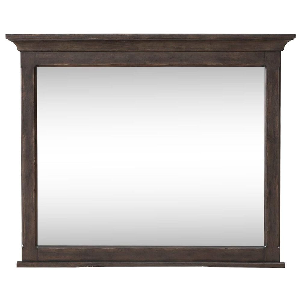 Belle Furnishings Paradise Valley Landscape Mirror in Saddle Brown, , large