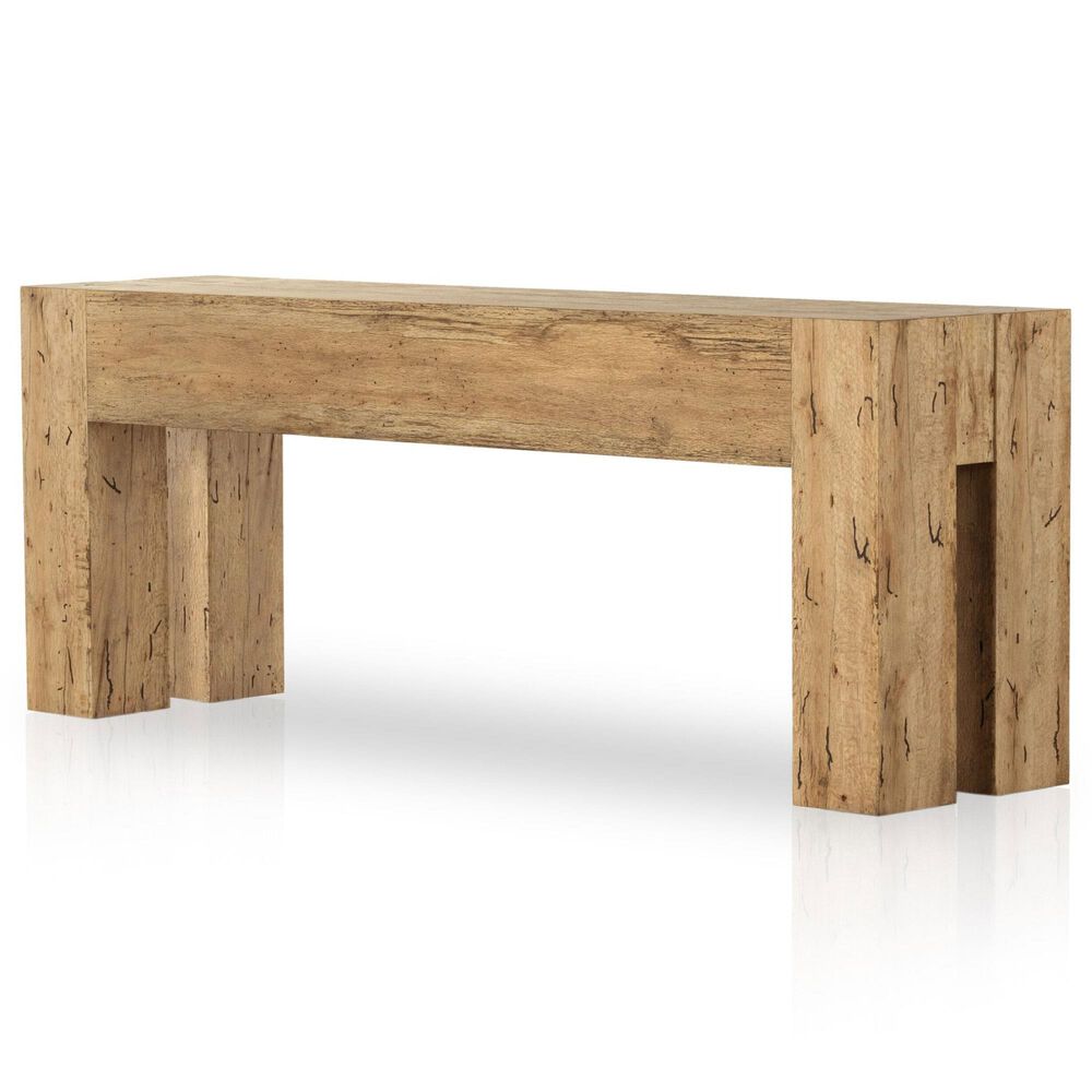 Four Hands Abaso Console Table in Rustic Wormwood Oak, , large