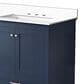 Lexora Home Dukes 80" Double Bathroom Vanity in Navy Blue with 2 cm White Cultured Marble Top and Rectangular Sinks, , large