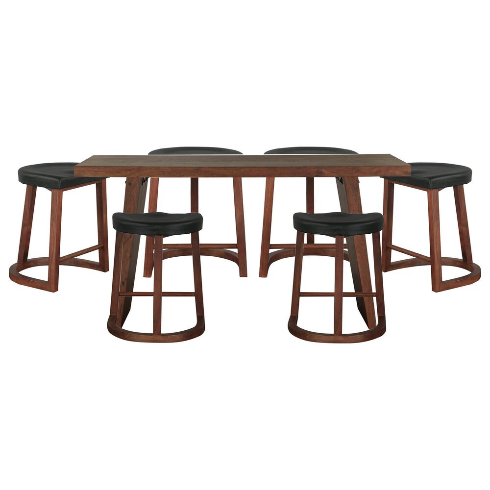 Home Trends & Design Lenox 7-Piece Rectangular Dining Set in Walnut Brown, , large
