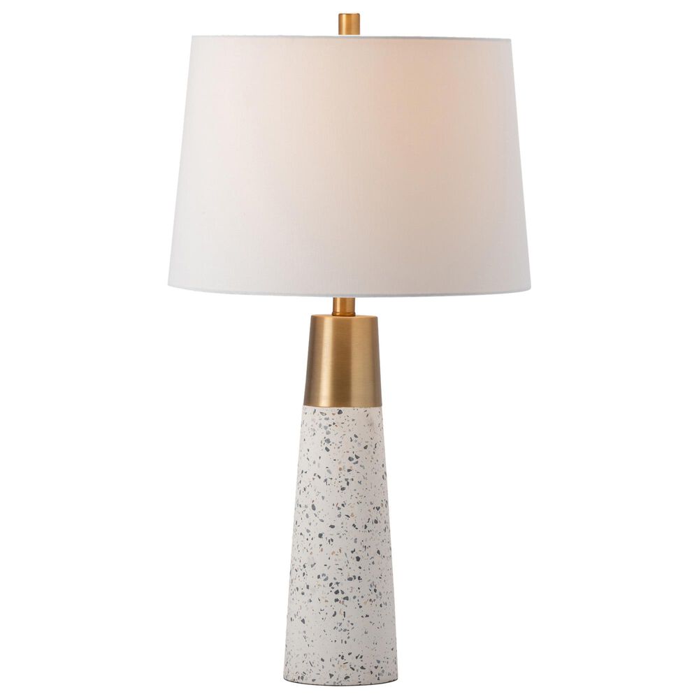 Crestview Collection Claire Stone Table Lamp in Gold and White, , large