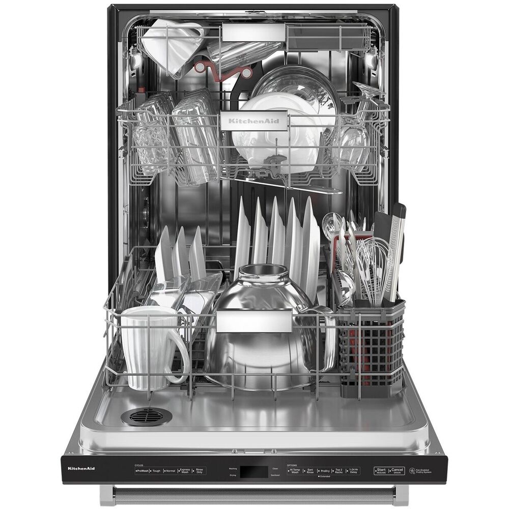 KitchenAid 24&quot; Built-In Bar Handle Dishwasher with FreeFlex 3rd Rack and LED Interior Light in Black Stainless Steel, , large