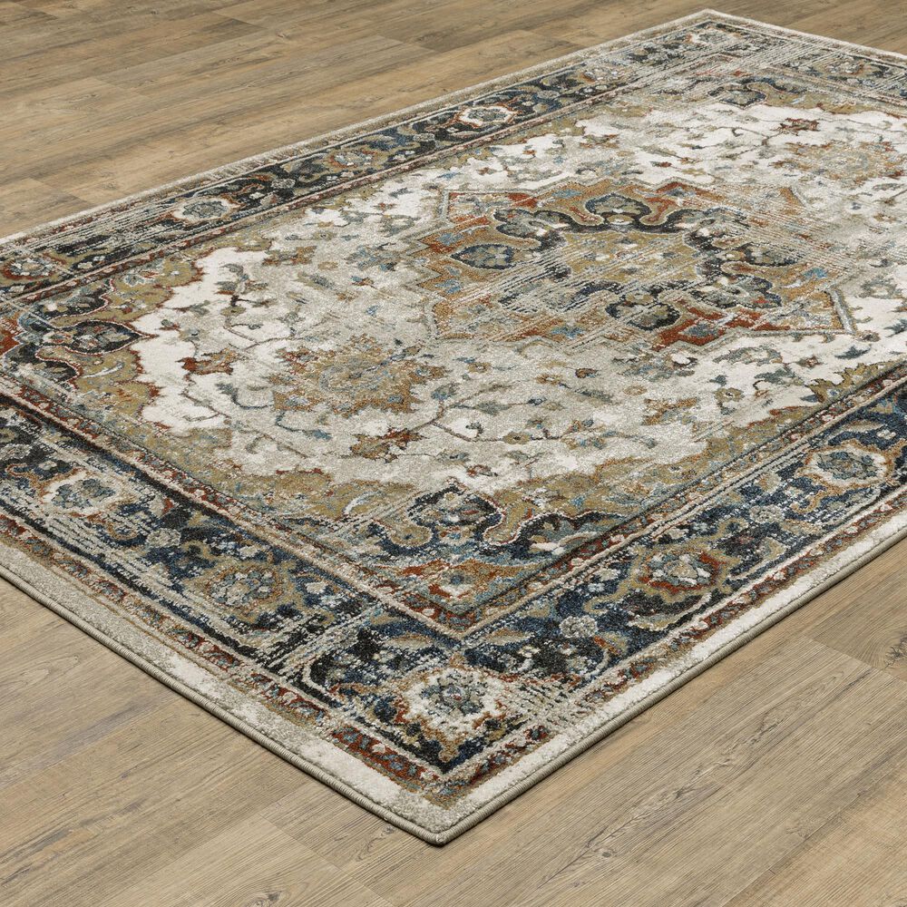 Oriental Weavers Venice Milan 5&#39;3&quot; x 7&#39;3&quot; Beige and Blue Area Rug, , large