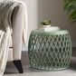 Hearth and Haven Alamera Outdoor Metal Lattice Side Table in Green, , large
