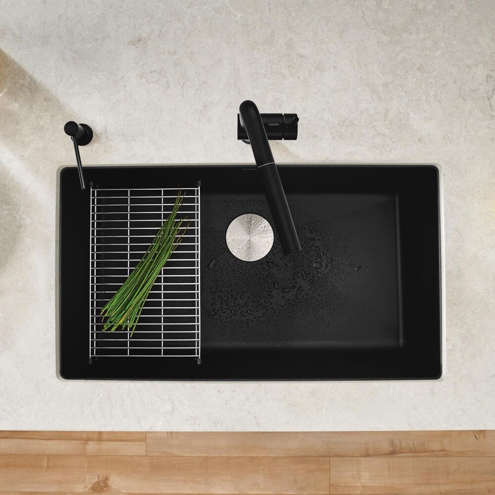 Blanco Precis 32&quot; Super Single Bowl Kitchen Sink in Coal Black, , large