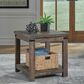 Ashley Hollum End Table in Rustic Brown, , large
