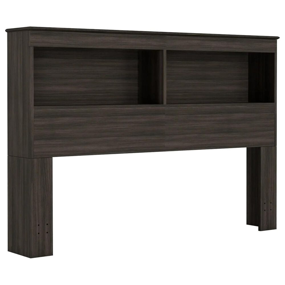 Lemoore Essential Full/Queen Bookcase Headboard in Grey Walnut, , large