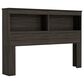 Lemoore Essential Full/Queen Bookcase Headboard in Grey Walnut, , large