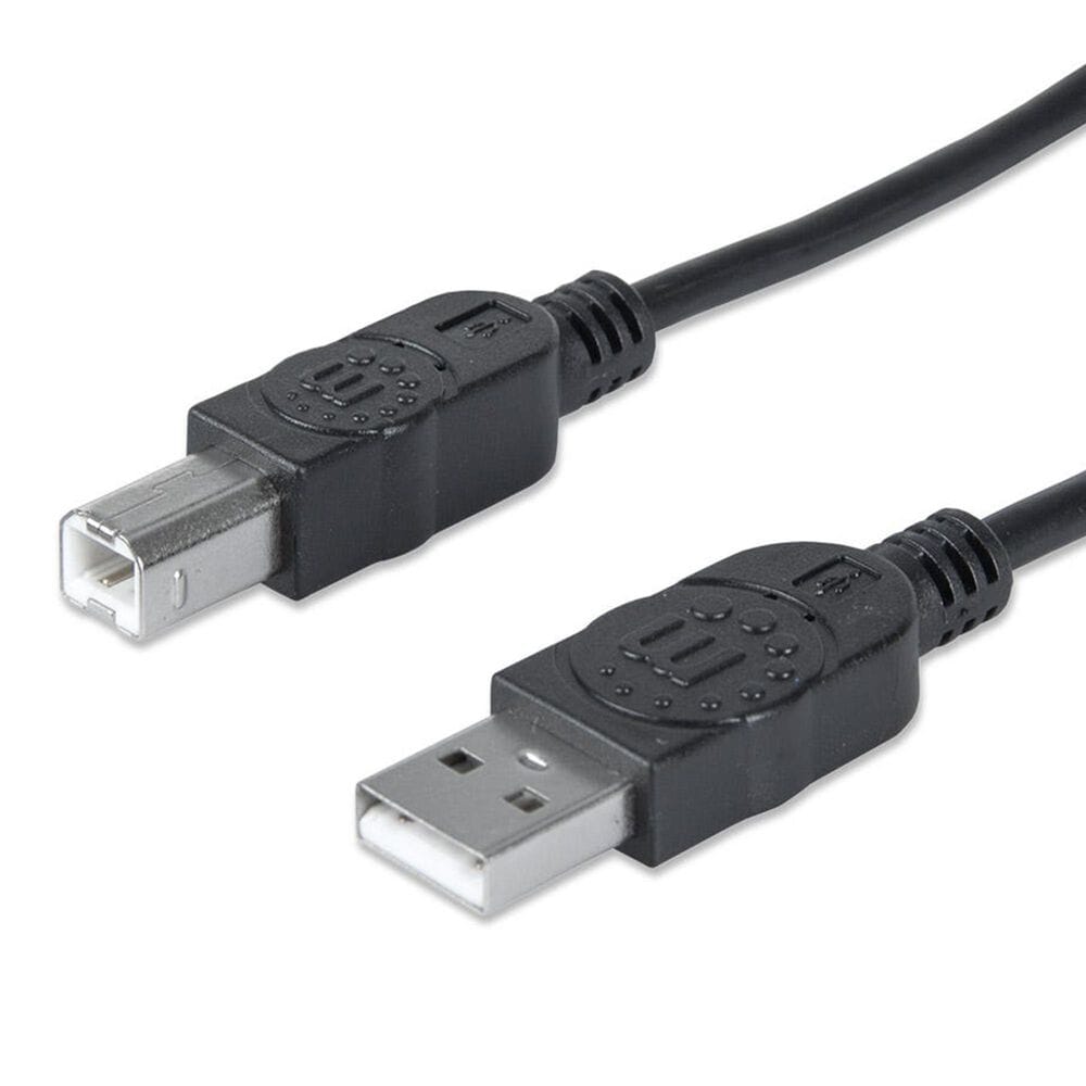 Manhattan 3" USB 2.0, Type-A Male to Type-B Male, 480 Mbps in Black, , large