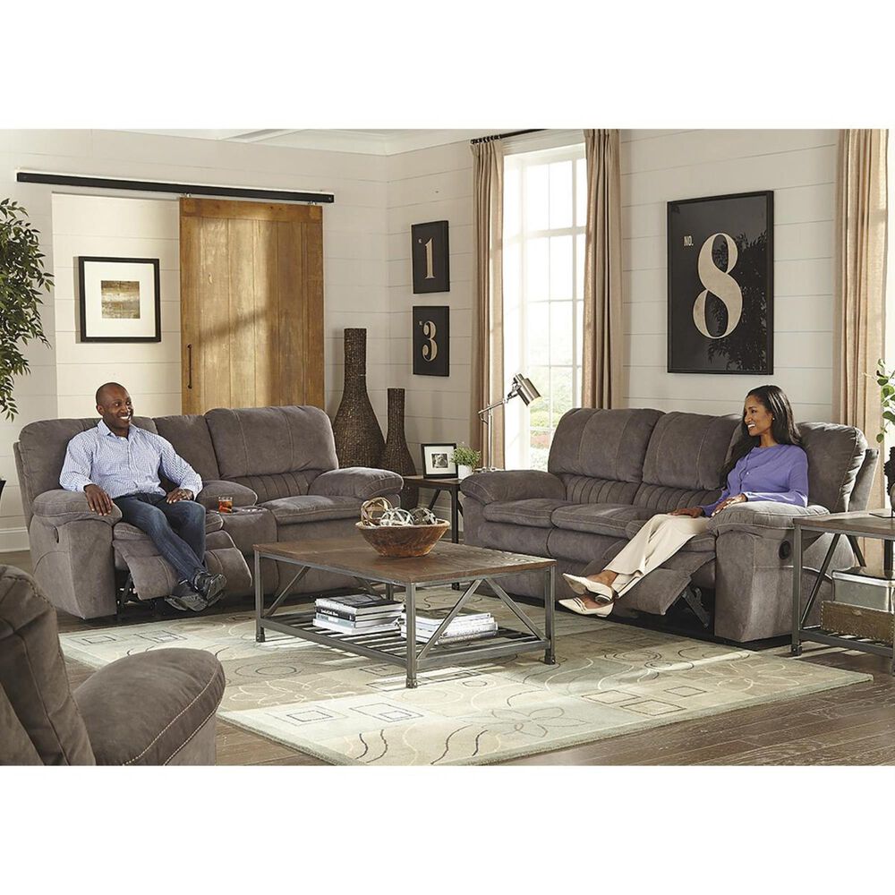 Catnapper Reyes Power Lay Flat Reclining Console Loveseat in Graphite, , large