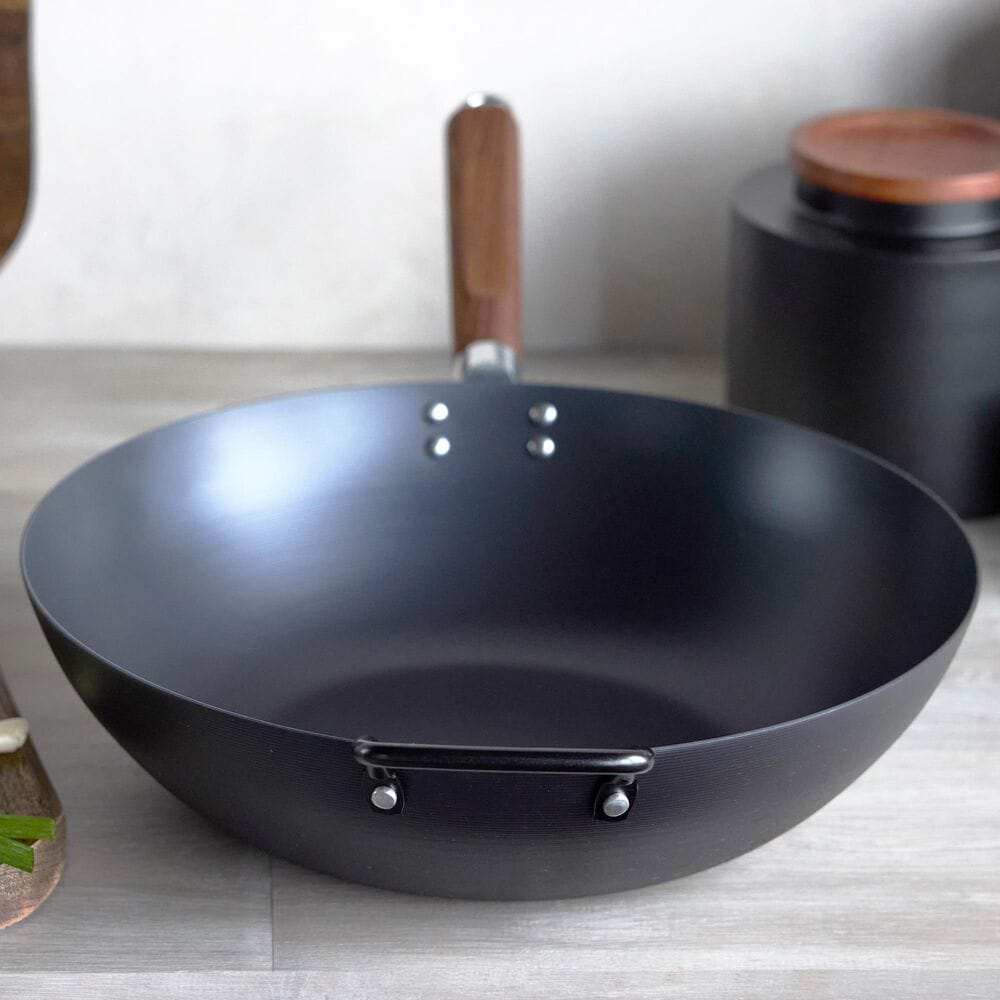 Green Pan Kyoto 14" Carbon Steel Wok in Black, , large