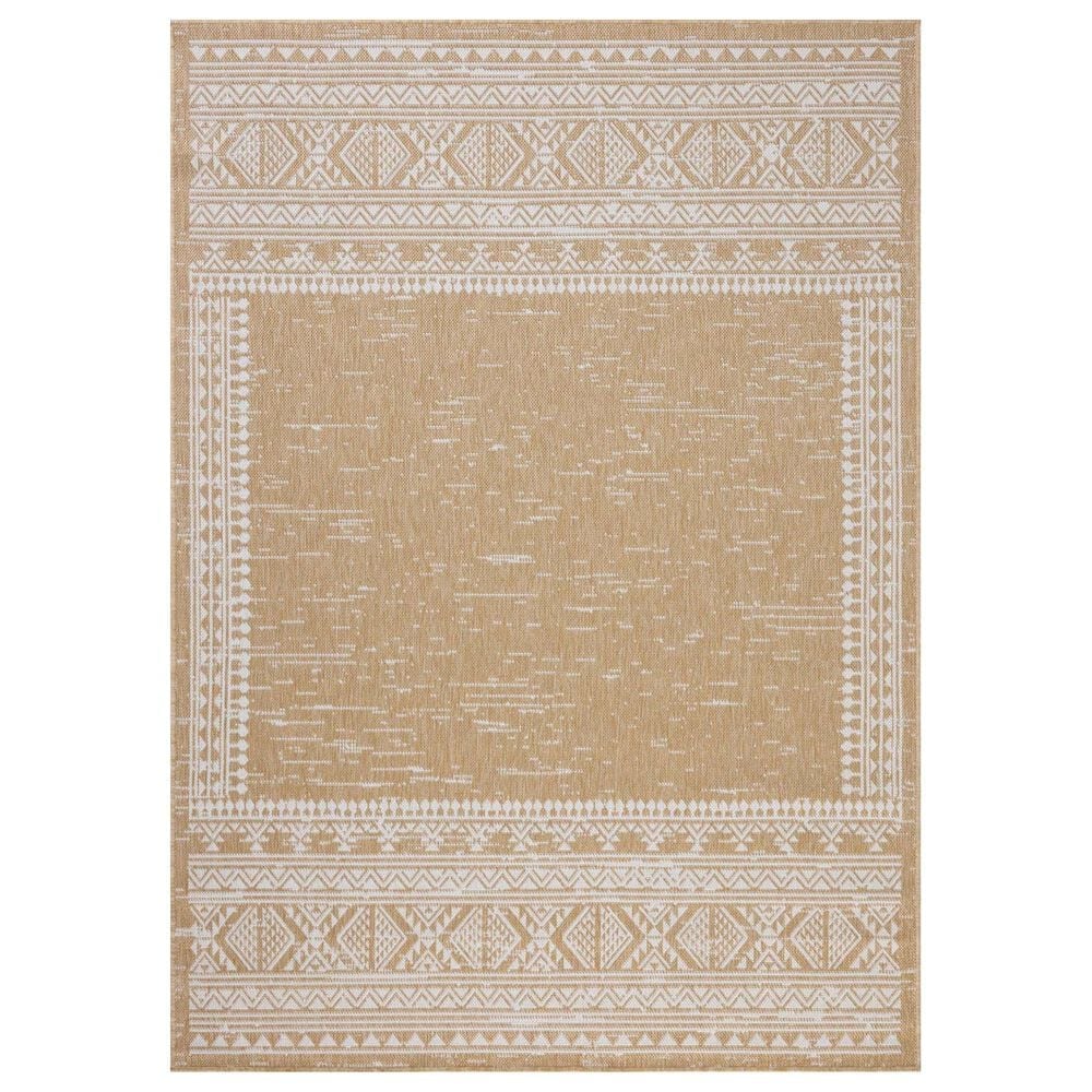 Loloi Easton Ivory and Wheat 2&#39;3&quot; x 3&#39;9&quot; Indoor/Outdoor Area Rug, , large