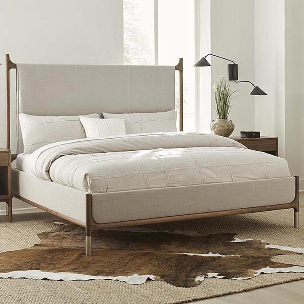 Stickley Furniture Walnut Grove Upholstered King Bed in Salvador Dove, , large