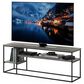 HOMLUX 60" TV Stand with 2 Open Storage Shelves in French Oak Grey, , large