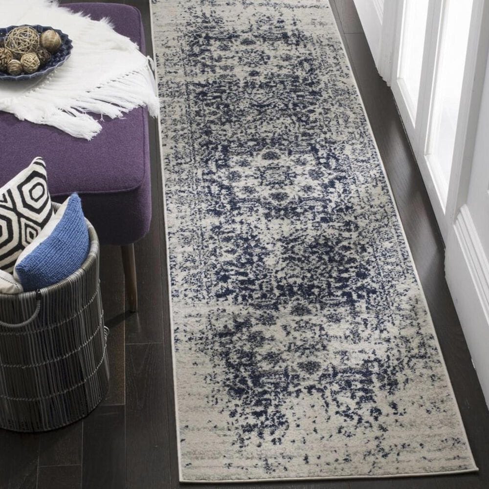 Safavieh Madison MAD603D 2&#39;3&quot; x 16&#39; Cream and Navy Runner, , large