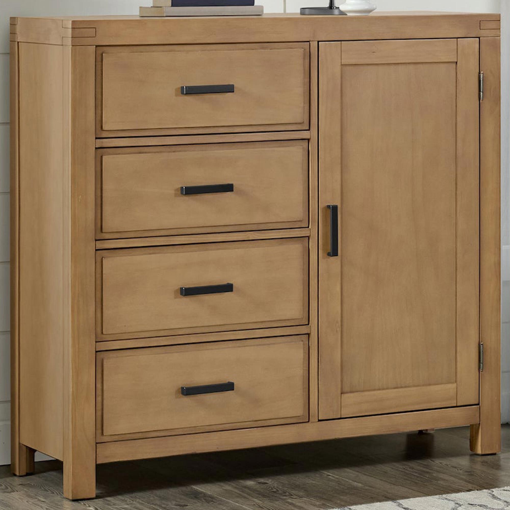 Oxford Baby Mystic 4-Drawer Chifforobe with Door in Honey