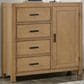 Oxford Baby Mystic 4-Drawer Chifforobe with Door in Honey, , large