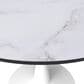 Leisuremod Leisuremod Bristol 40 round dining table White base with marbled MDF top, , large