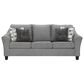 Ashley Mathonia Stationary Sofa and Loveseat Set in Smoke, , large