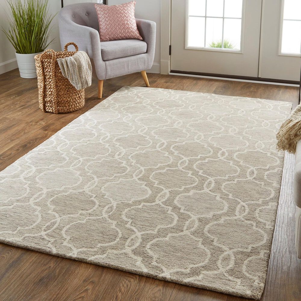 Feizy Rugs Belfort 5' x 8' Light Gray Area Rug | NFM