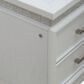 Belle Furnishings Reflections King Upholstered Bed with Two Nightstands in Pearl White and Rhinestone, , large