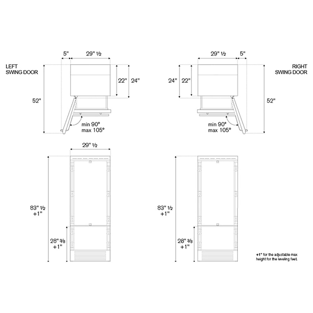 Bertazzoni 30&quot; Built-In Bottom Mount Refrigerator with Left Hinge - Panels Sold Separately, , large