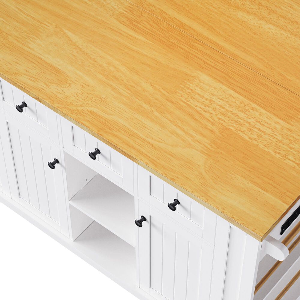 HOMLUX 53inch Large Kitchen Island in White(Three Packages), , large