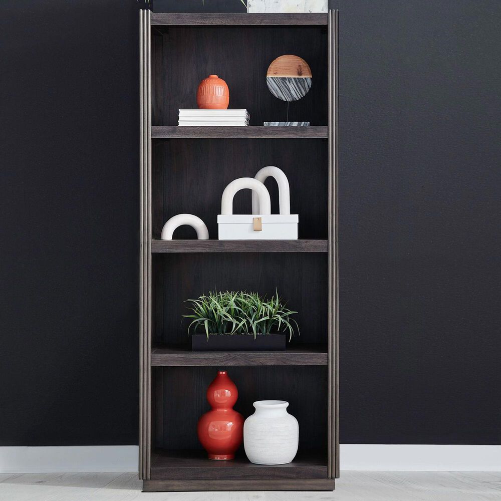 Belle Furnishings Modern Edge 4-Shelf Bunching Bookcase in Caffe, , large