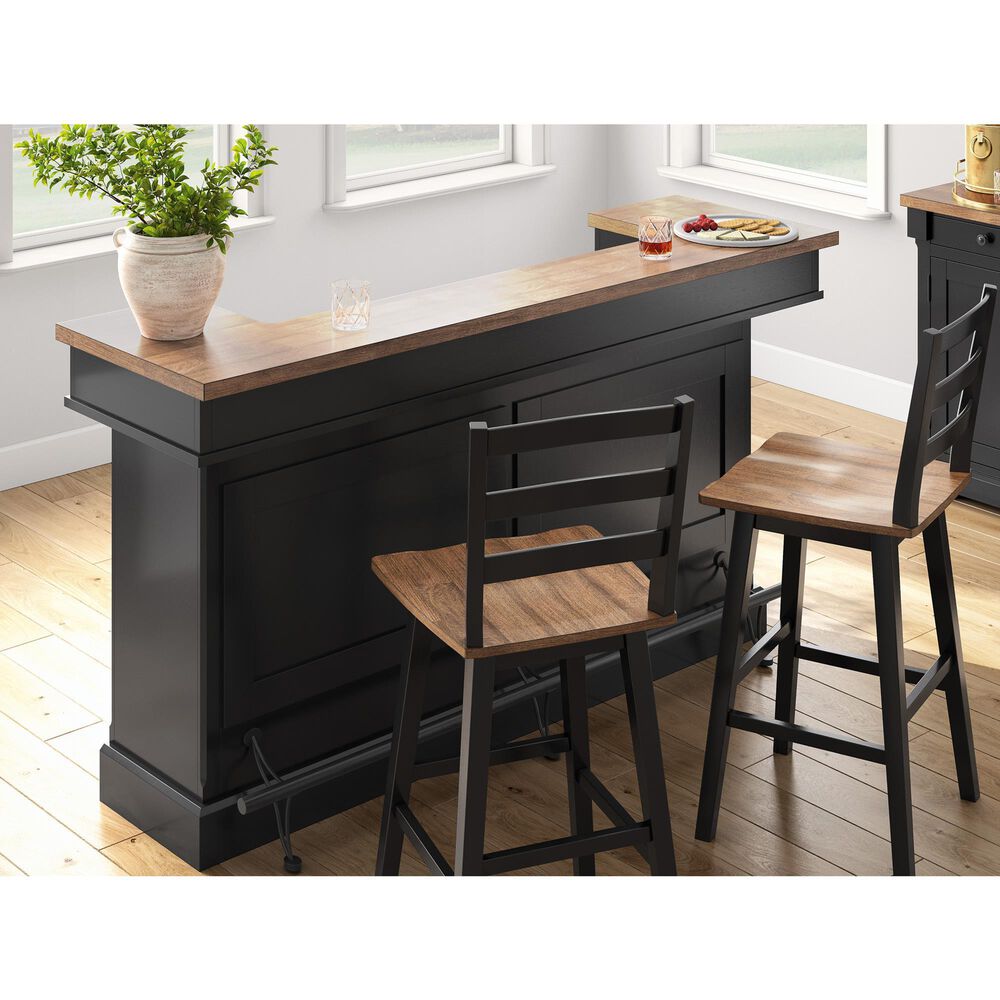 Ashley Wildenauer Bar in Warm Satin Black and Brown, , large