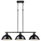 Golden Lighting Duncan 3-Light Pendant with Black Shade in Matte Black, , large