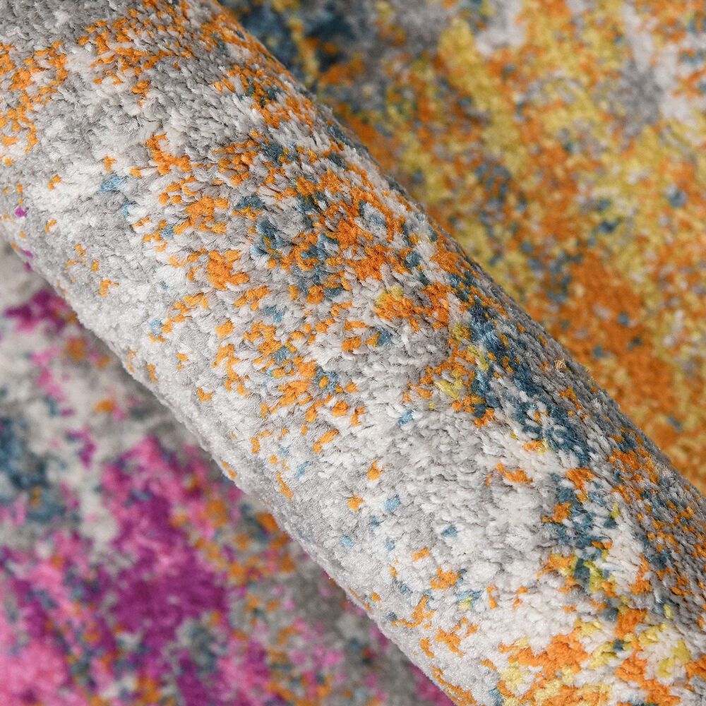 Amer Rugs Montana 7&#39;6&quot; Round Orange and Pink Area Rug, , large