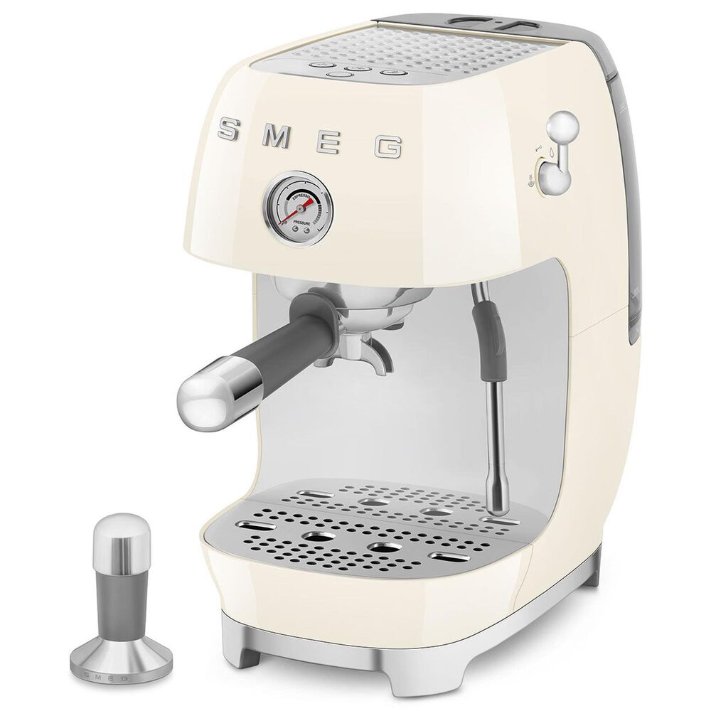 SMEG Espresso Manual Coffee Machine with Grinder in Cream, , large