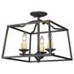 Golden Lighting Athena 3-Light Semi-Flush in Natural Black, , large
