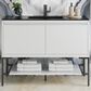 James Martin Vanities Mantova 47.3" Single Vanity Cabinet in Mid-Century Walnut and Brushed Nickel, , large