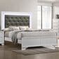 Crown Mark Lyssa Queen Upholstered Panel Bed with LED Lights in Frost, , large