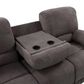 CorLiving Lea Power Reclining Console Sofa with Cupholders & USB Port in Grey, , large