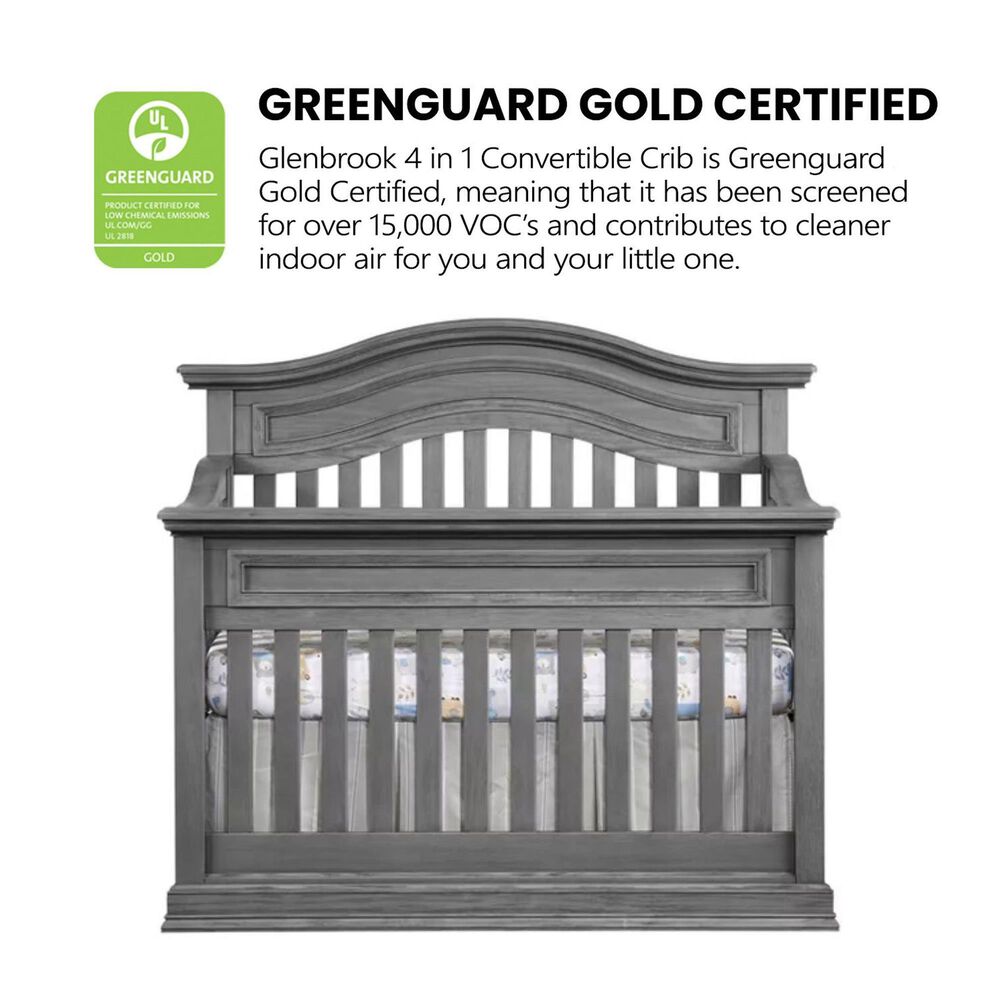 Oxford Baby Glenbrook 3- Piece Nursery Set with 4- In- 1 Crib, Dresser and Changer Top in Graphite Gray, , large