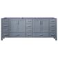 Lexora Home Jacques 84" Double Bathroom Vanity in Dark Grey with 2 cm White Carrara Marble Top and Rectangular Sinks, , large