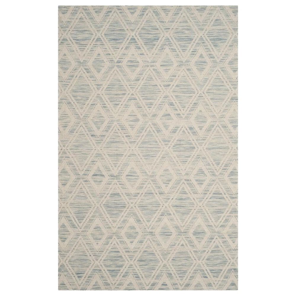 Safavieh Marbella Geometric 5" x 8" Light Blue and Ivory Area Rug, , large
