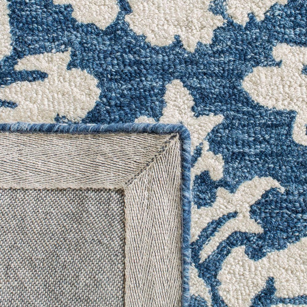 Safavieh Micro-Loop MLP221M 2&#39;3&quot; x 7&#39; Blue and Ivory Runner, , large