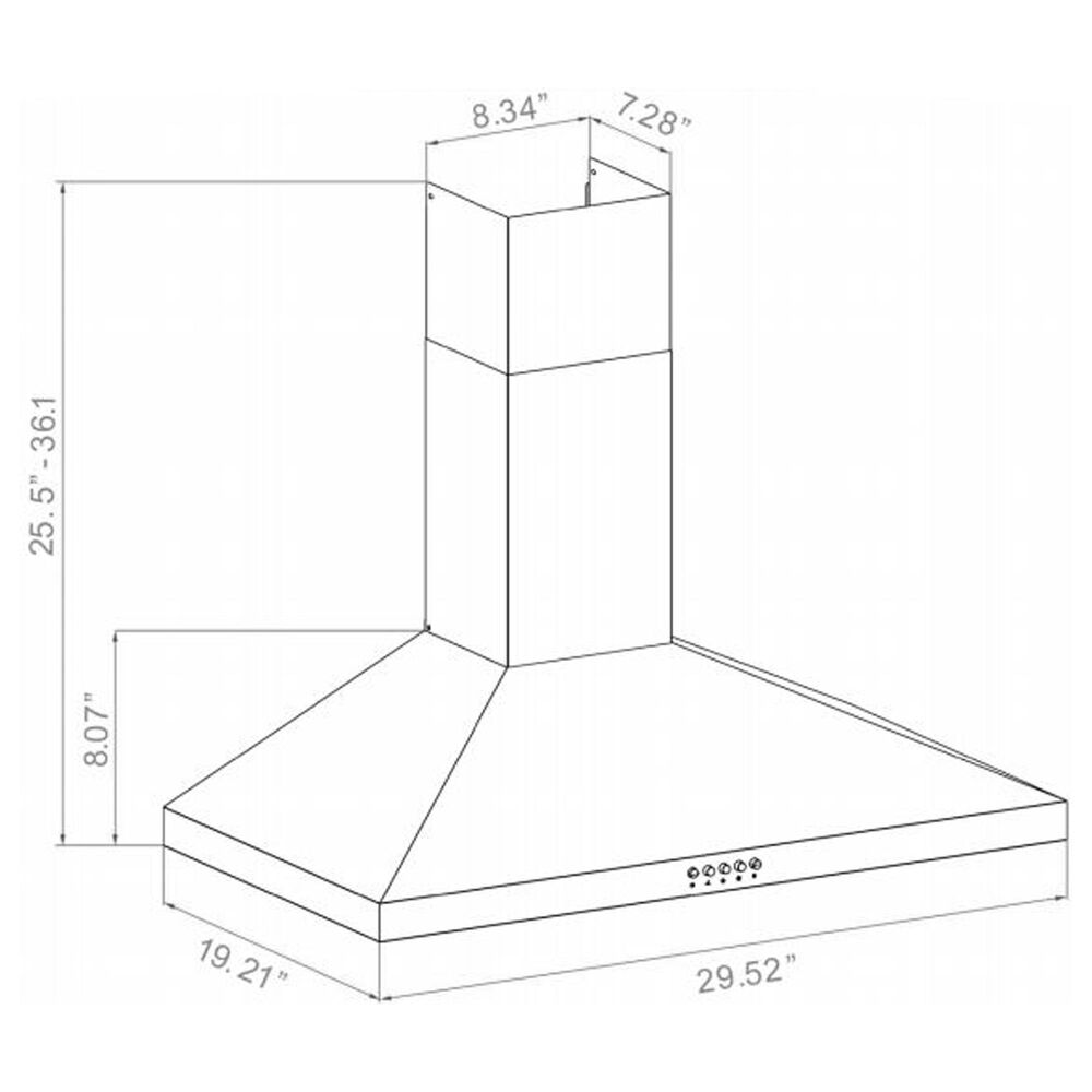 Roma Professional Tivoli 30&quot; Convertible Wall Mount Range Hood in Stainless Steel, , large