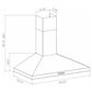 Roma Professional Tivoli 30" Convertible Wall Mount Range Hood in Stainless Steel, , large