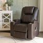 Linon Home Decor Peoria Power Lift Recliner in Chocolate, , large