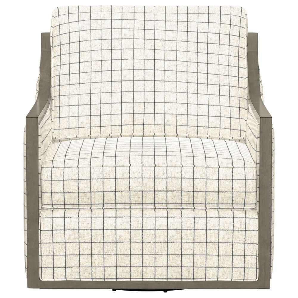 Emerald Home Furnishings Cecily Swivel Accent Chair in Charcoal Windowpane, , large