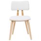 Armen Living Jaguar Side Chair with White Upholstery in Oak, , large