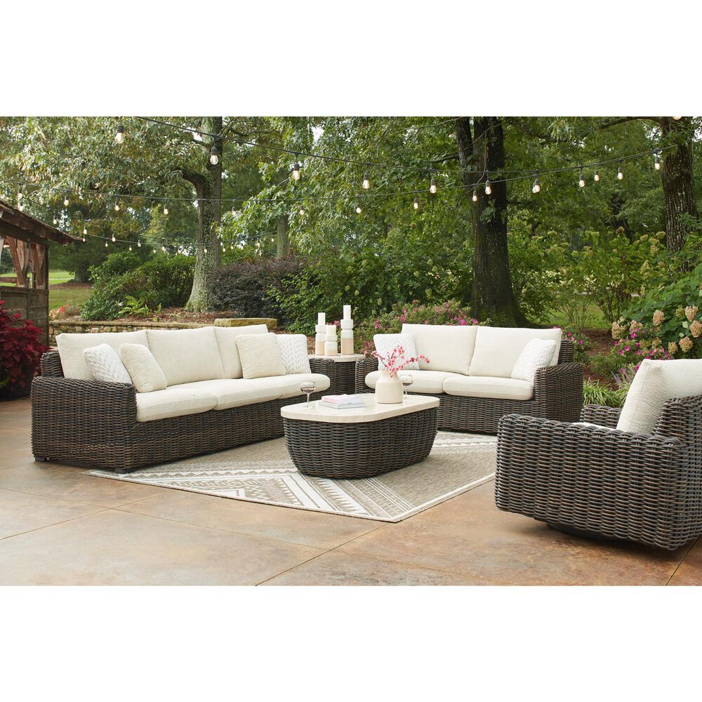 Ashley Kimora Swivel Glider Lounge Chair in Beige, , large